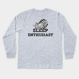 Sleep Enthusiast Cat Nap Kids Long Sleeve T-Shirt